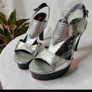 Alice + Olivia platform stiletto heel silver heels